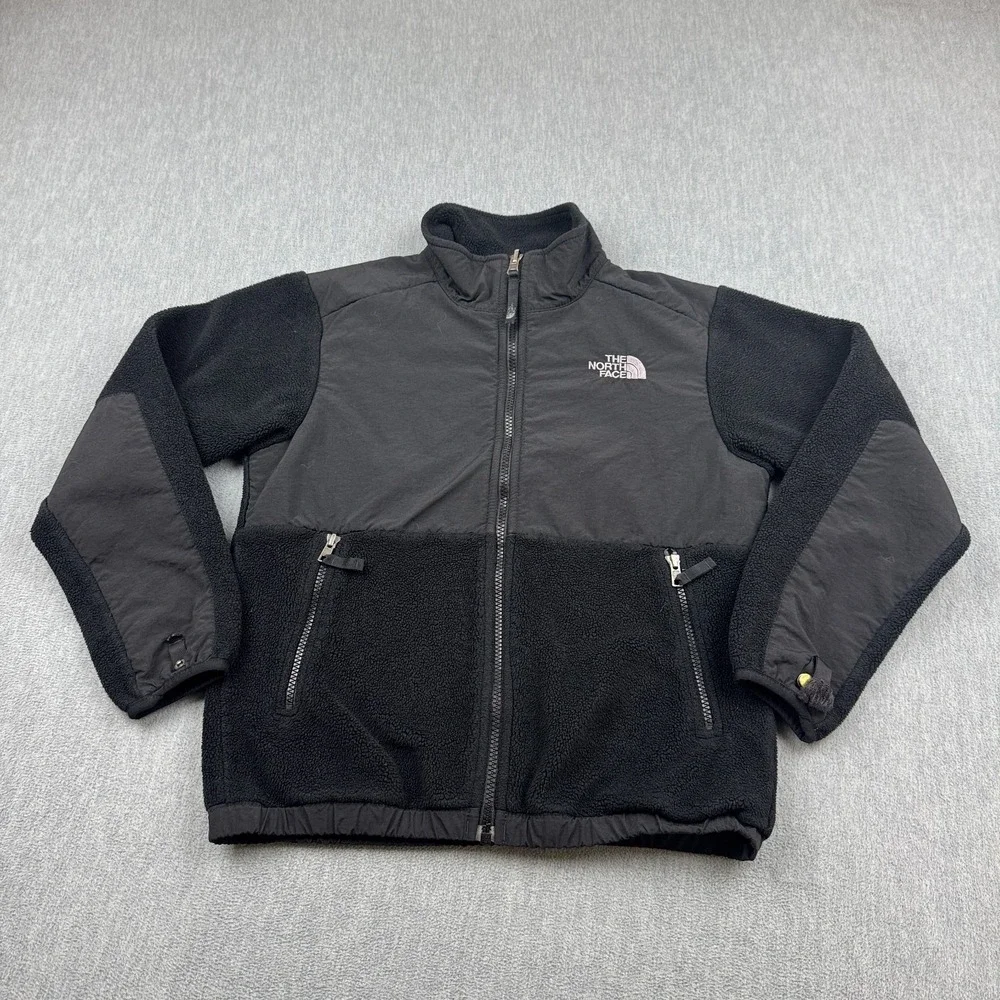 The North Face Jacket Boys Medium‎ Black Denali Fleece Polartec Full Zip Hiking